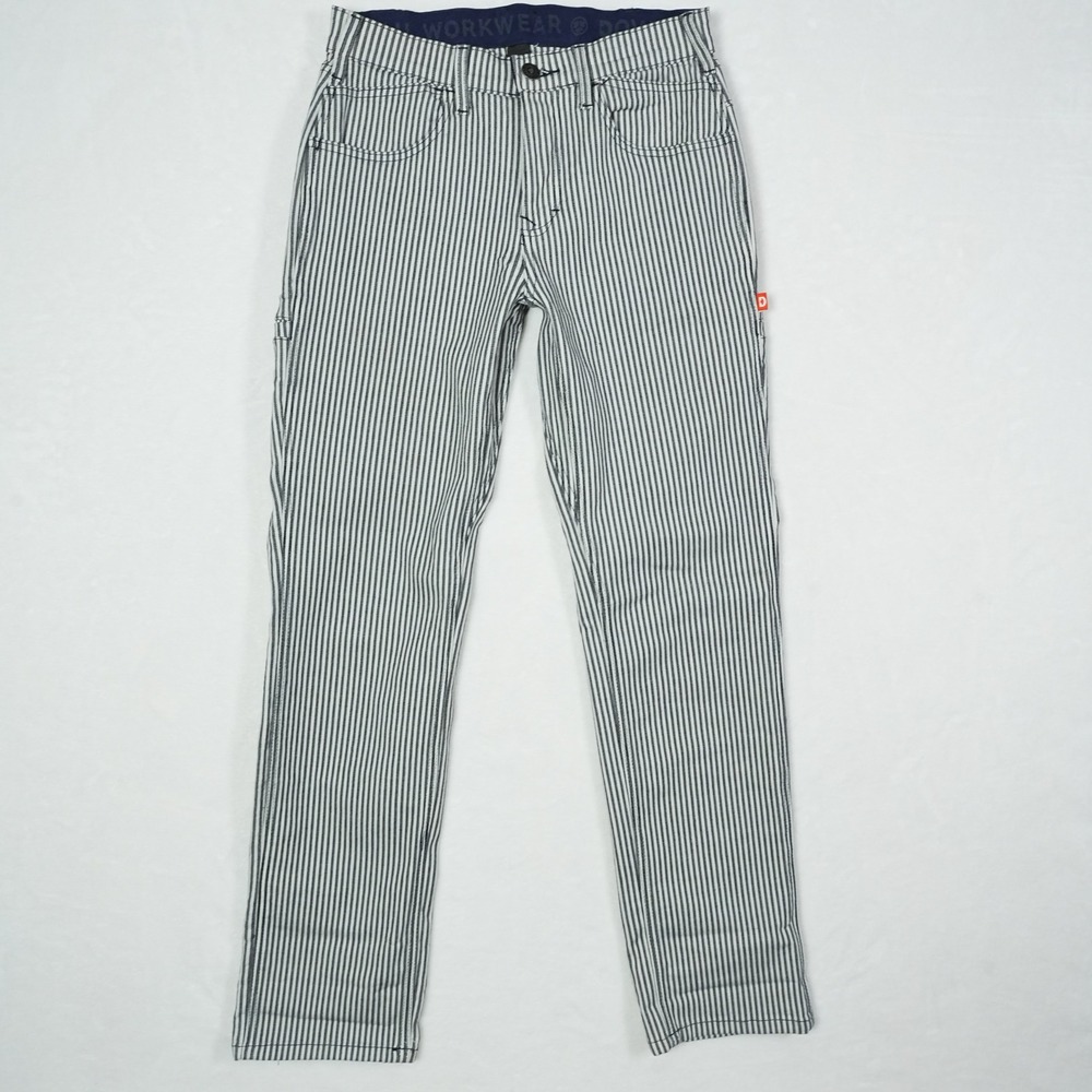 Dovetail Workwear Mens Hickory Stripe Utility Pants Navy White 0x30 ST20091DQ